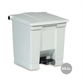 Contentor 30L Plástico Branco com Pedal