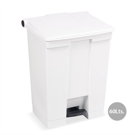 Contentor 60L Plástico Branco com Pedal
