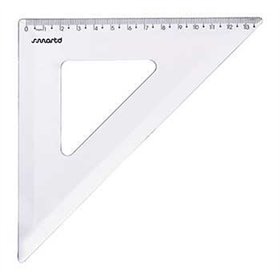 Esquadro Plástico Cristal 45G-21cm SmartD