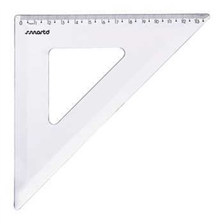 Esquadro Plástico Cristal 45G-21cm SmartD