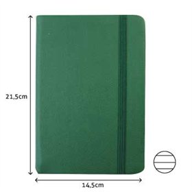 Bloco Notas Pautado 21,5x14,5cm Semi Pele Verde 116Fls