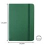 Bloco Notas Pautado 21,5x14,5cm Semi Pele Verde 116Fls