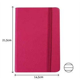 Bloco Notas Pautado 21,5x14,5cm Semi Pele Rosa 116Fls