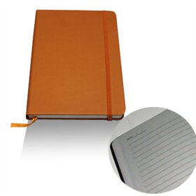 Bloco Notas Pautado 21,5x14,5cm Semi Pele Laranja 116Fls