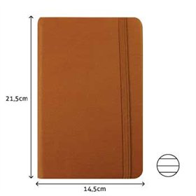Bloco Notas Pautado 21,5x14,5cm Semi Pele Camel 116Fls