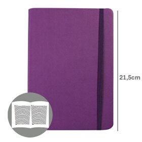 Bloco Notas Pautado 21,5x14,5cm Semi Pele Roxo 116Fls