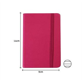 Bloco Notas Pautado 14x9cm Semi Pele Rosa 116Fls