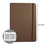 Bloco Notas Pautado 21,5x14,5cm Semi Pele Castanho 116Fls