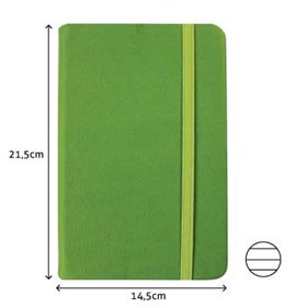 Bloco Notas Pautado 21,5x14,5cm Semi Pele Verde Esme.116Fls
