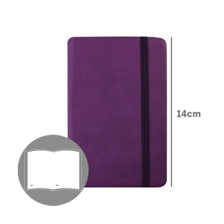 Bloco Notas Liso 14x9cm Semi Pele Roxo 116Fls