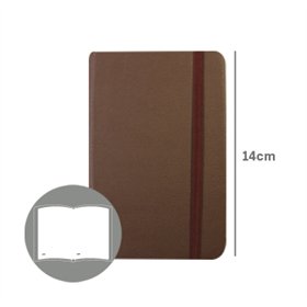 Bloco Notas Liso 14x9cm Semi Pele Castanho 116Fls