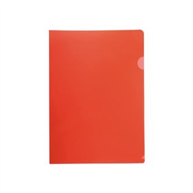 Bolsa Plástico em L A4 90mic Vermelho Translúcido 100un