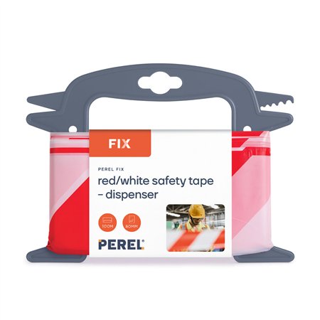 Fita Não Adesiva Sinalização Branco/Vermelho 80mmx100m