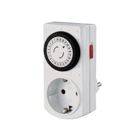 Tomada Mini Temporizador Mecânico de 24 horas 230V Branco