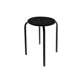 Banco Empilhável Metalico Preto 45x29cm