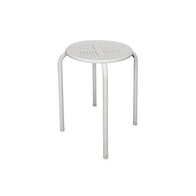 Banco Empilhável  Metalico Branco 45x29cm
