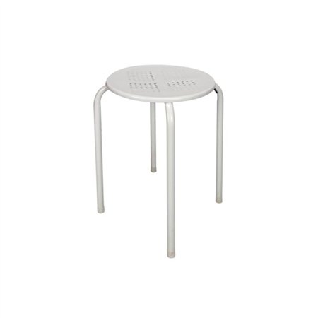 Banco Empilhável  Metalico Branco 45x29cm