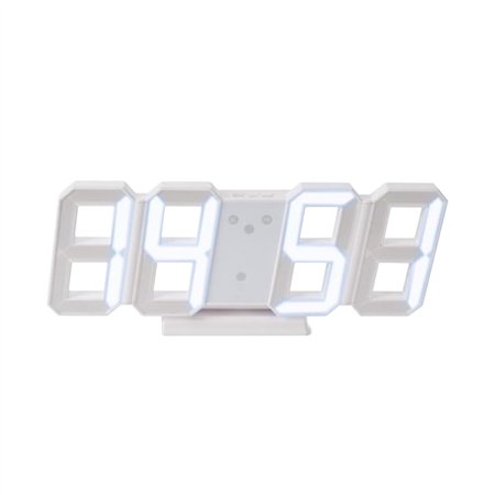 Relógio LED 3D Digitos Brancos
