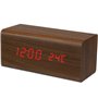 Relógio Despertador + Calendário + Temperatura Madeira