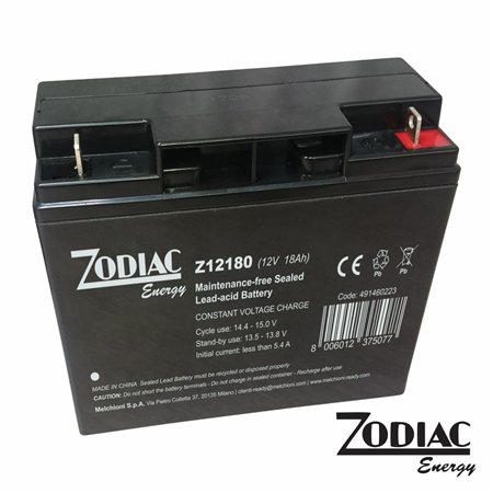 Bateria Chumbo VRLA AGM 12V 18A Z12180 ZODIAC