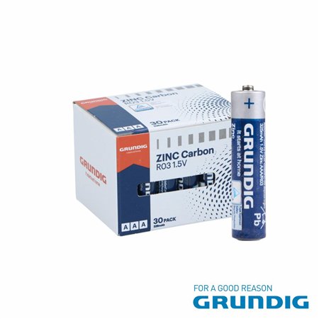 Pilha Zinco-Carvão R03/AAA 1.5V 30x GRUNDIG