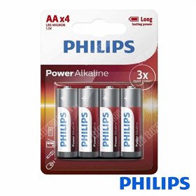Pilha Alcalina LR6/AA 1,5V 4x Power Life PHILIPS