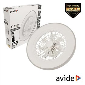 Ventoinha de Teto c/ Luz LED 2x24W 5200lm C/ Comando AVIDE