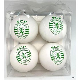 Conjunto 4 Bolas de Natal Brancas Sporting CP
