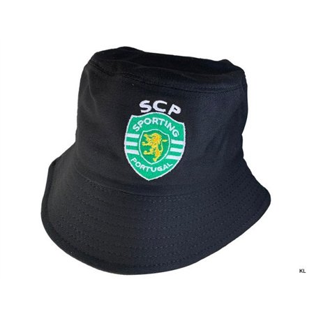 Panama Bordado Sporting CP Adulto Preto