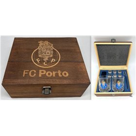 Estojo 2 Copos Whisky+Cubos Gelo FC Porto
