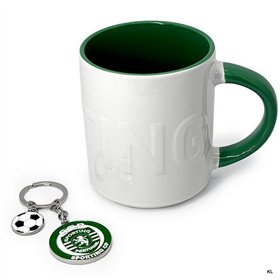 Conjunto Caneca com Relevo + Porta Chaves Sporting CP