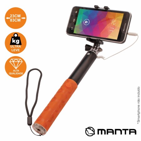 Vara Telescópica Monopod P/ Selfies C/ Ficha Jack 3.5Mm Mant