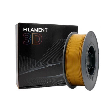 Filamento 3D PLA, Diâmetro 1.75mm, Bobina 1kg, Dourado - Compatível