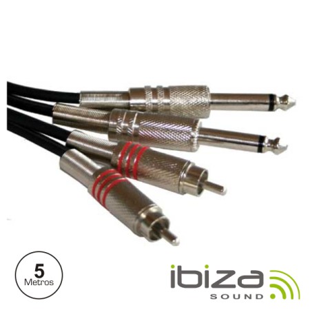 Cabo 2-Jack 6.35Mm Macho / 2-Rca Macho Mn 5M Ibiza