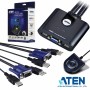 Comutador Manual Kvm C/ 2 Portas Vga+2Usb Aten