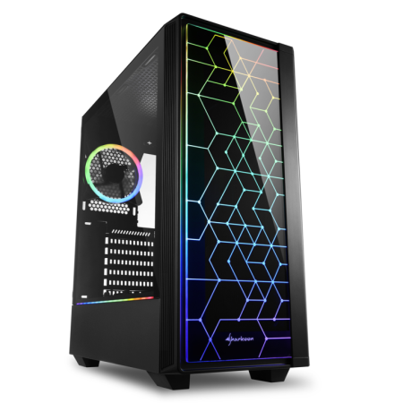 Caixa Sharkoon Lit 100 Atx 2Xusb3.0 Rgb Sem Fonte Preta