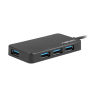 Natec Silkworm USB-C Hub 4 USB 3.0 Portas Preto