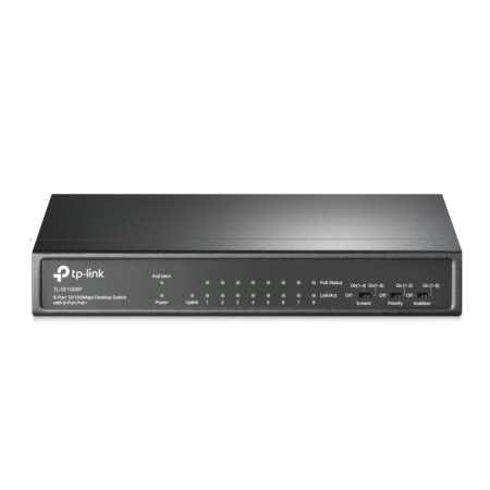 Switch TP-Link 9 portas 10/100 Mbps Desktop Switch com 8 portas Poe+