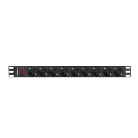 Lanberg Power Strip 1U 16A 9X Rack Schuko 19" 3M Preto