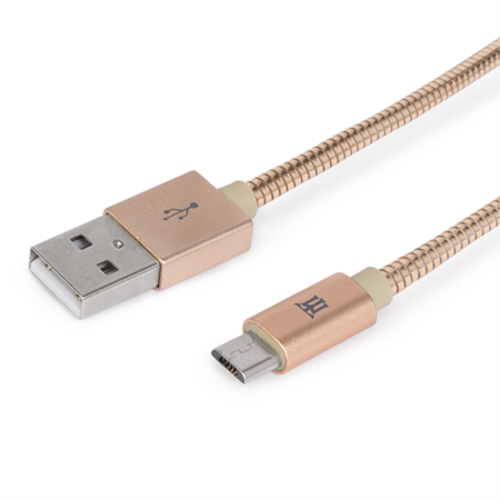 Cabo Maillon Premium Micro USB 2.4 Golden Metal 1M