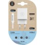 Tech One Tech TEC2402 Carregador de parede/ 2xUSB + Cabo Lightning/ 2,4 A/ Branco