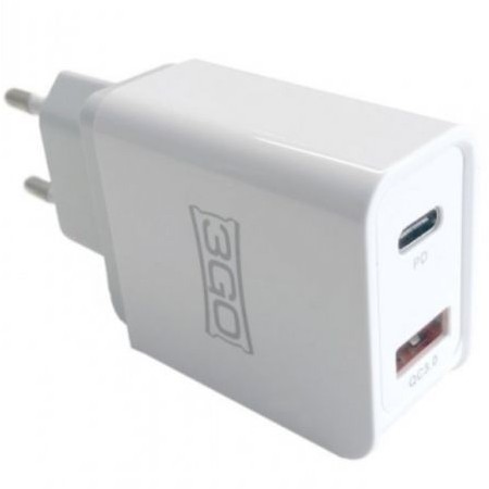 Carregador de parede 3GO ALMUSBCQC3/ 1xUSB/ 1xUSB Tipo-C/ 18W