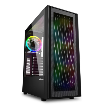 Caixa Sharkoon Rgb Wave 2Xusb3.0 Rgb Atx Sem Fonte Preta