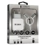 Subblim SUB-CHG-1ZWC01/ 2xUSB Carregador de parede + Cabo 3 em 1/ 12W/ Branco