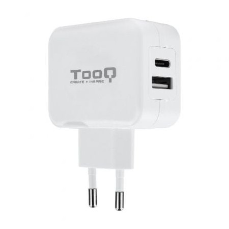 TooQ TQWC-2SC02WT/ 1xUSB tipo C/ 1x USB/carregador de parede de 27W