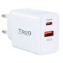 Carregador de parede TooQ TQWC-2SC04WT/ 1xUSB tipo C/ 1xUSB/ 20W