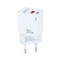 Carregador de parede TooQ TQWC-GANQCPD30WT/ 1xUSB Tipo-C/ 1xUSB/ 30W