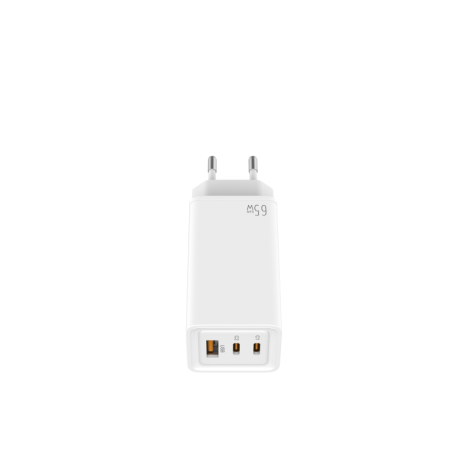 Carregador Leotec 65W Gan Quick Charge 2 USB Tipo-C Pd 1 USB-A Branco