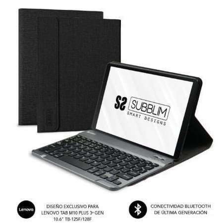 Capa de teclado Subblim KeyTab Pro BT para tablet Lenovo Tab M10 Plus 10,6" 3ª geração/preta
