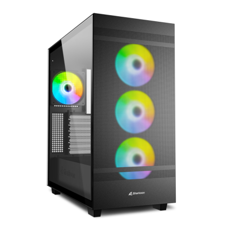 Caixa Sharkoon Rebel C50 Rgb Atx 2Xusb3.0 Sem Fonte Preta